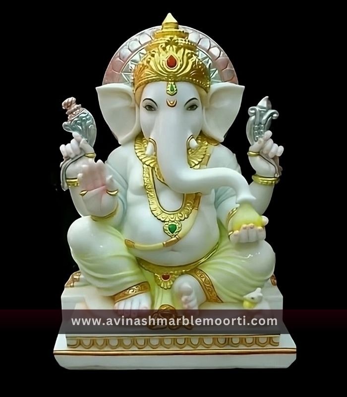 Marble Ganesh Murti Manufacturer, Makrana Marble Ganesh Ji Statue Jaipur